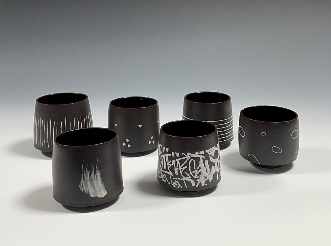 Black Porcelain Teacups