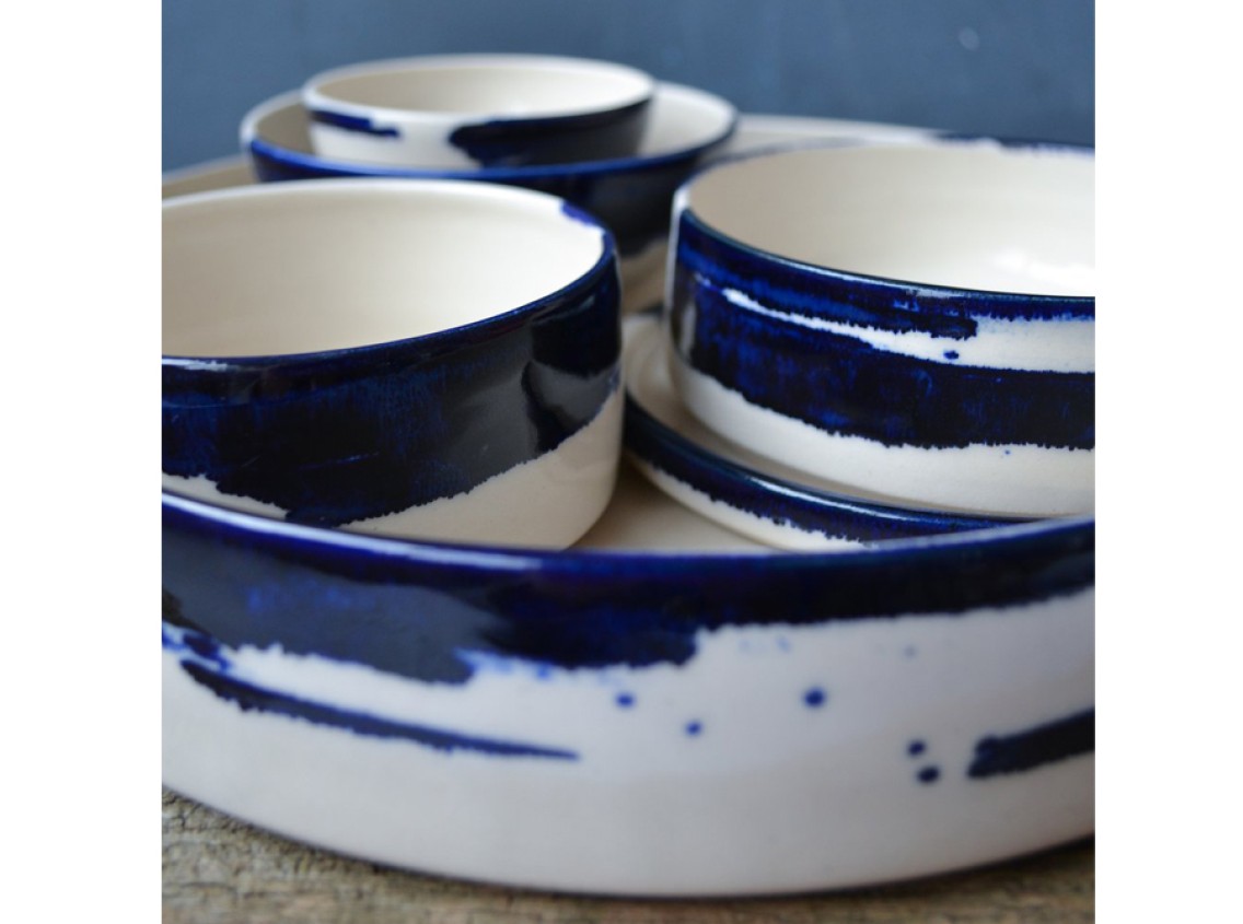 Izzy Letty - Six-Piece Feasting Set, Nude & Cobalt