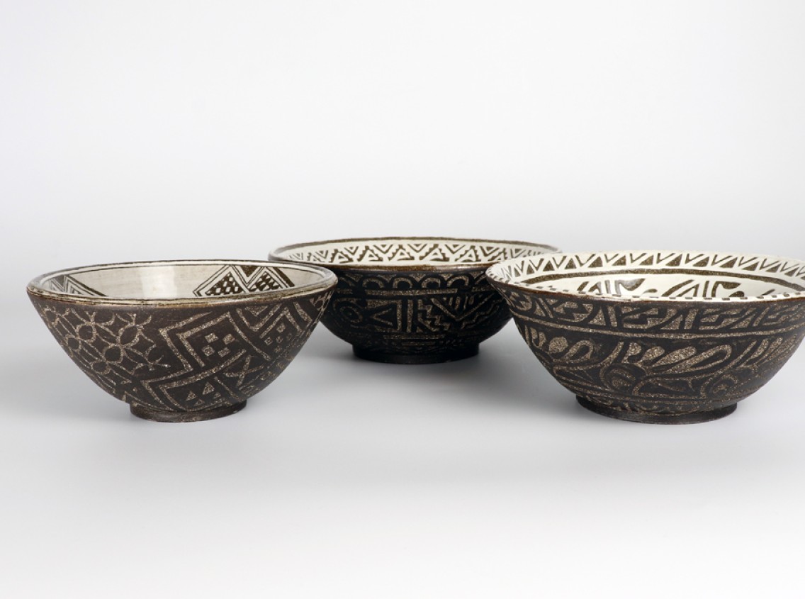 Micaela Schoop - Etched & Slipped Bowls