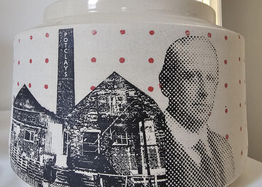 Artist Transforms Potclays’ Industrial Heritage into Bold Screen-Printed Stoneware Vase