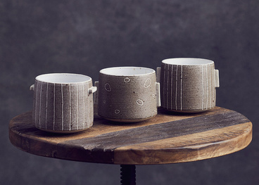 Brown Stripy Mugs