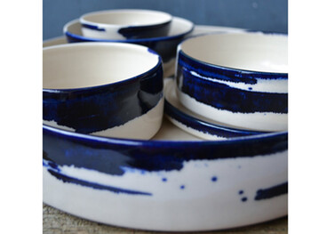 Izzy Letty - Six-Piece Feasting Set, Nude & Cobalt