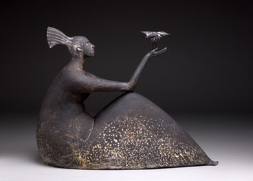 Jeremy James - Seated Woman and Bird