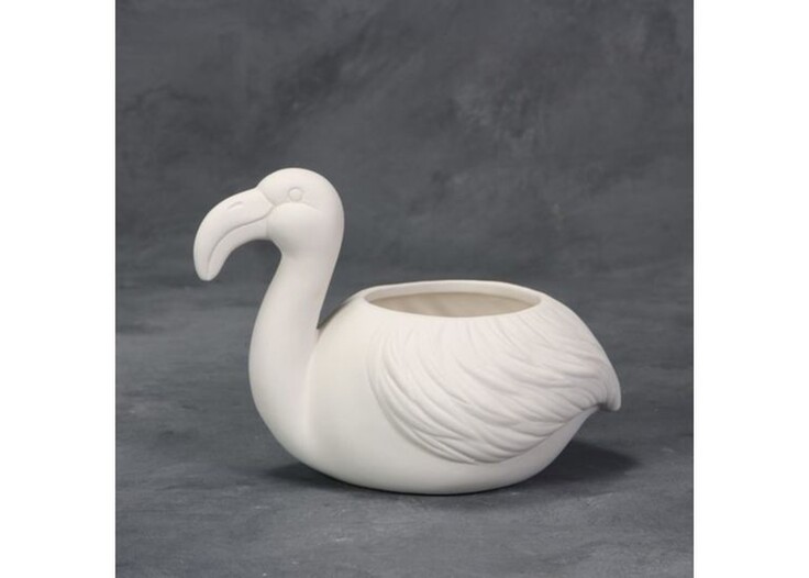 Bisque Flamingo Container by Mayco
