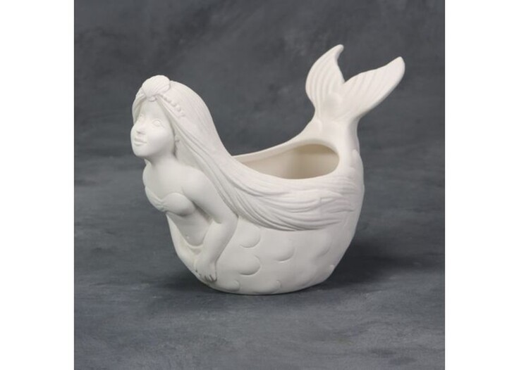 Bisque Mermaid Container by Mayco