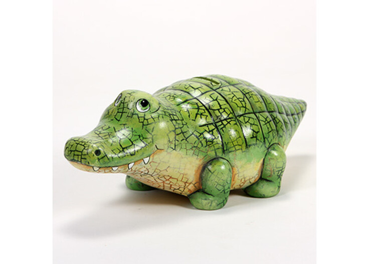 Bisque Roly Poly Gator Bank by Mayco