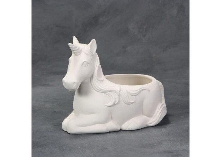 Bisque Unicorn Container by Mayco