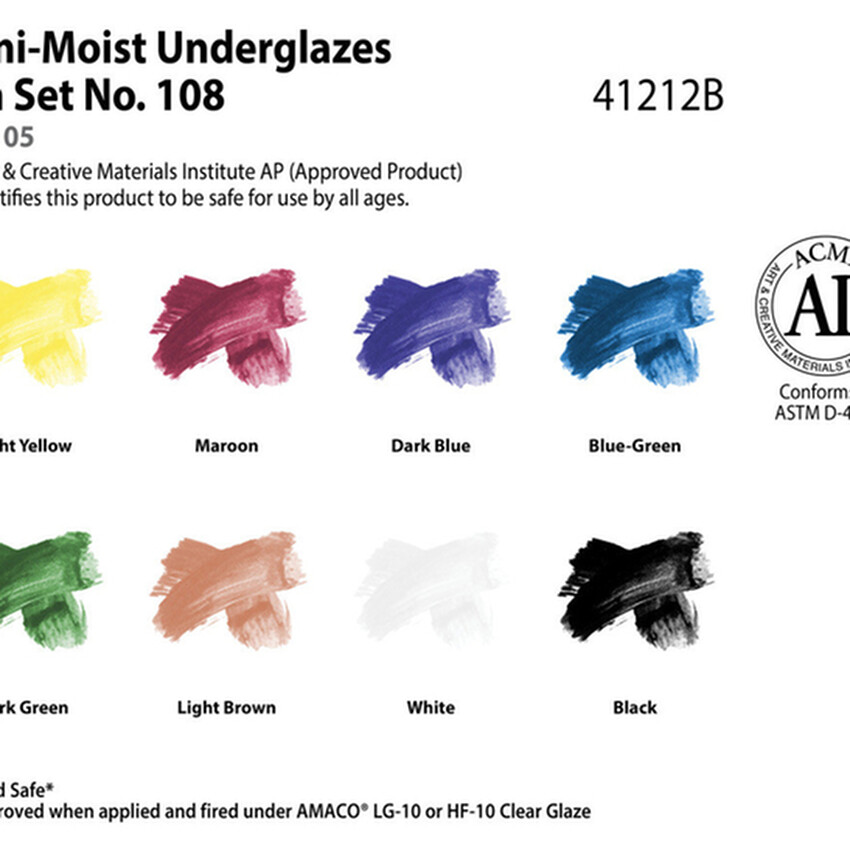 Photograph: AMACO Semi Moist Underglaze Set #108