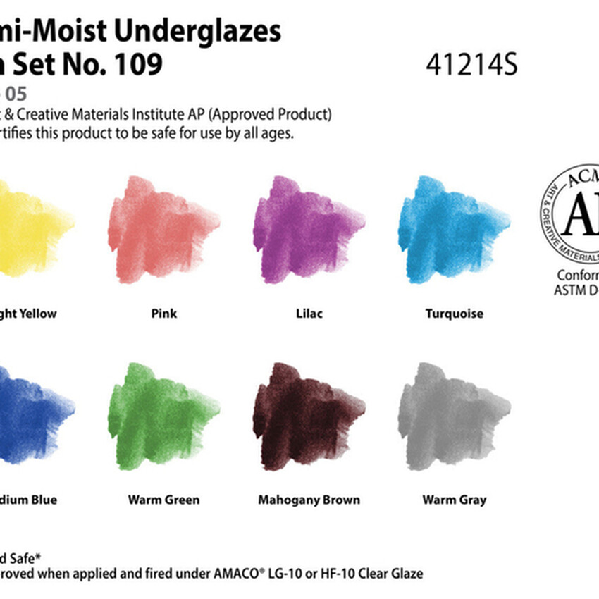 Photograph: AMACO Semi Moist Underglaze Set #109