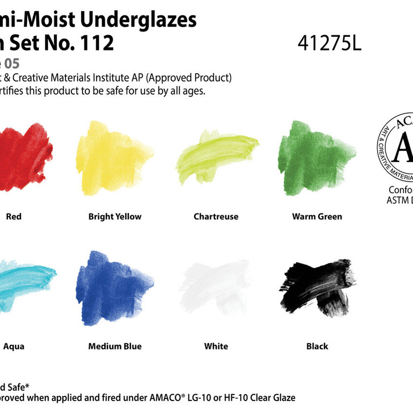 Photograph: AMACO Semi Moist Underglaze Set #112