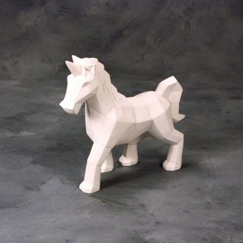 Photograph: Bisque Faceted Unicorn by Mayco