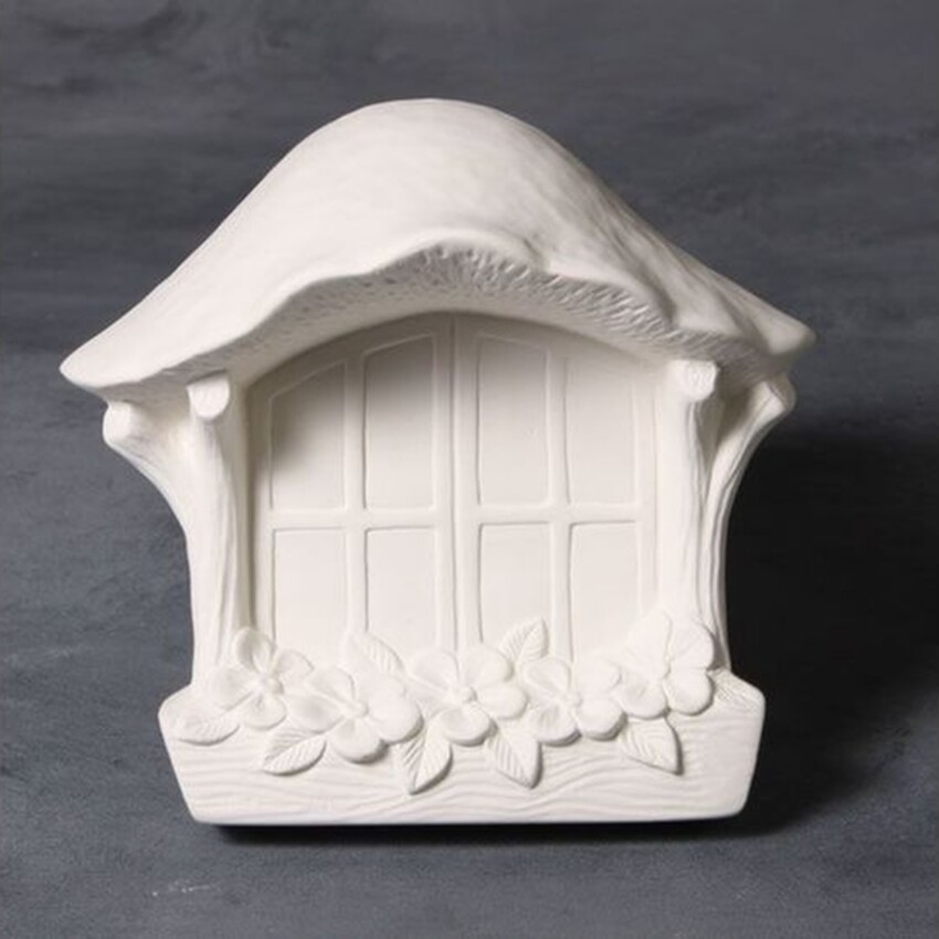 Photograph: Bisque Fairy Window With Awning by Mayco