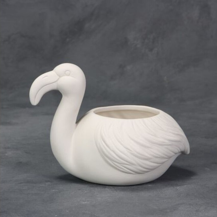 Photograph: Bisque Flamingo Container by Mayco
