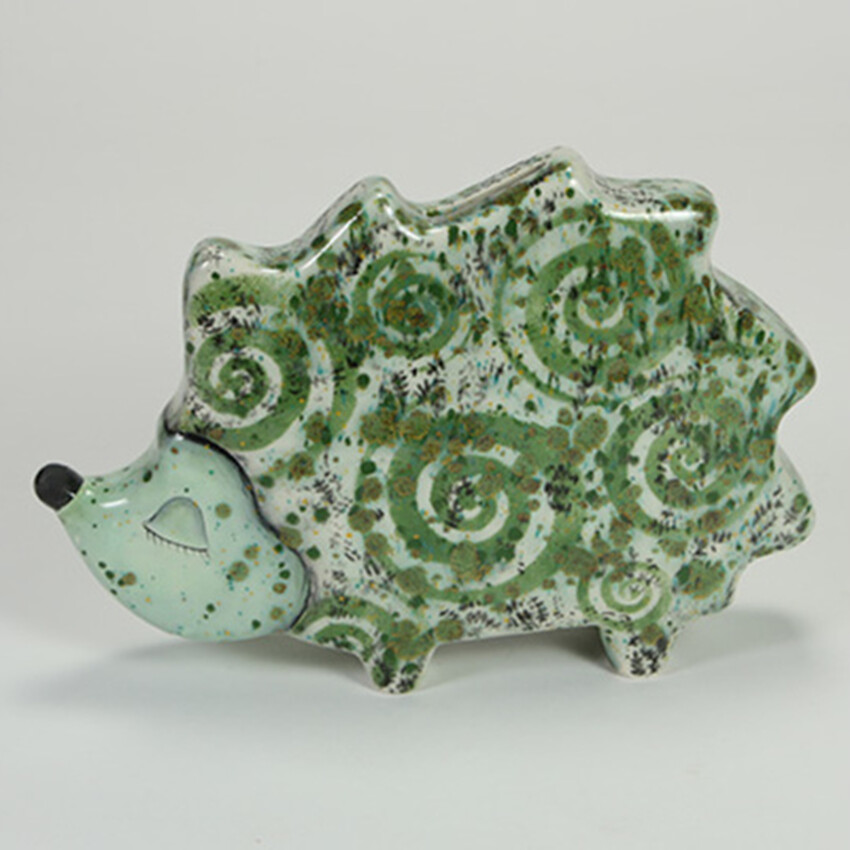 Photograph: Bisque Hedgehog Bank by Mayco