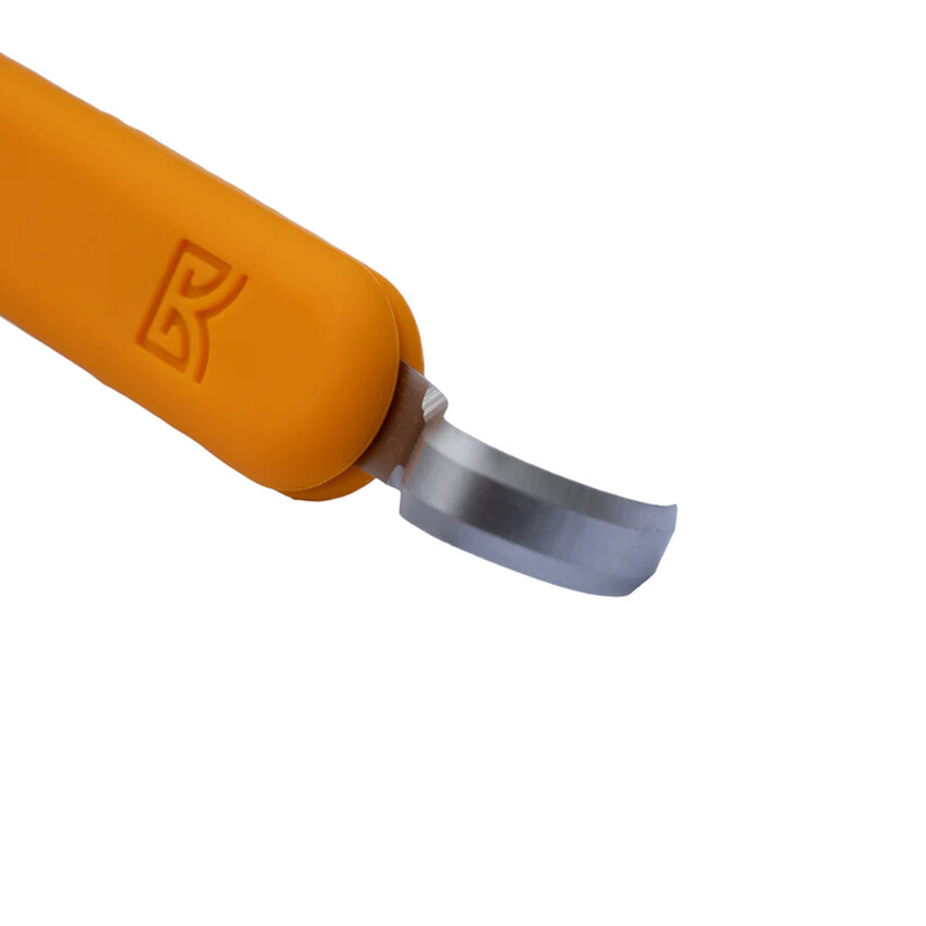 Photograph: Buschkraft Forge Tool - Yellow Handle with Crescent Blade