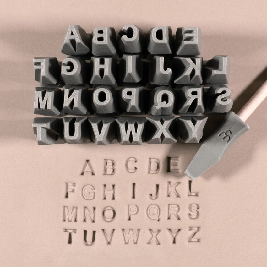 Photograph: Ceramind Alphabet Letter Stamps [7mm] Arial Bold Caps