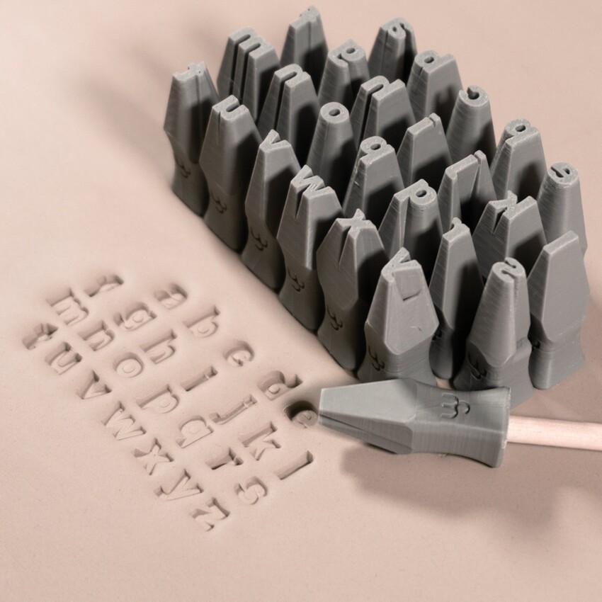 Photograph: Ceramind Alphabet Letter Stamps [7mm] Arial Bold Lowercase
