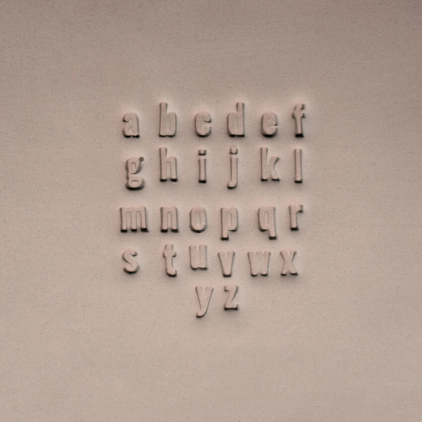 Photograph: Ceramind Alphabet Letter Stamps [7mm] Oswald Bold Lowercase