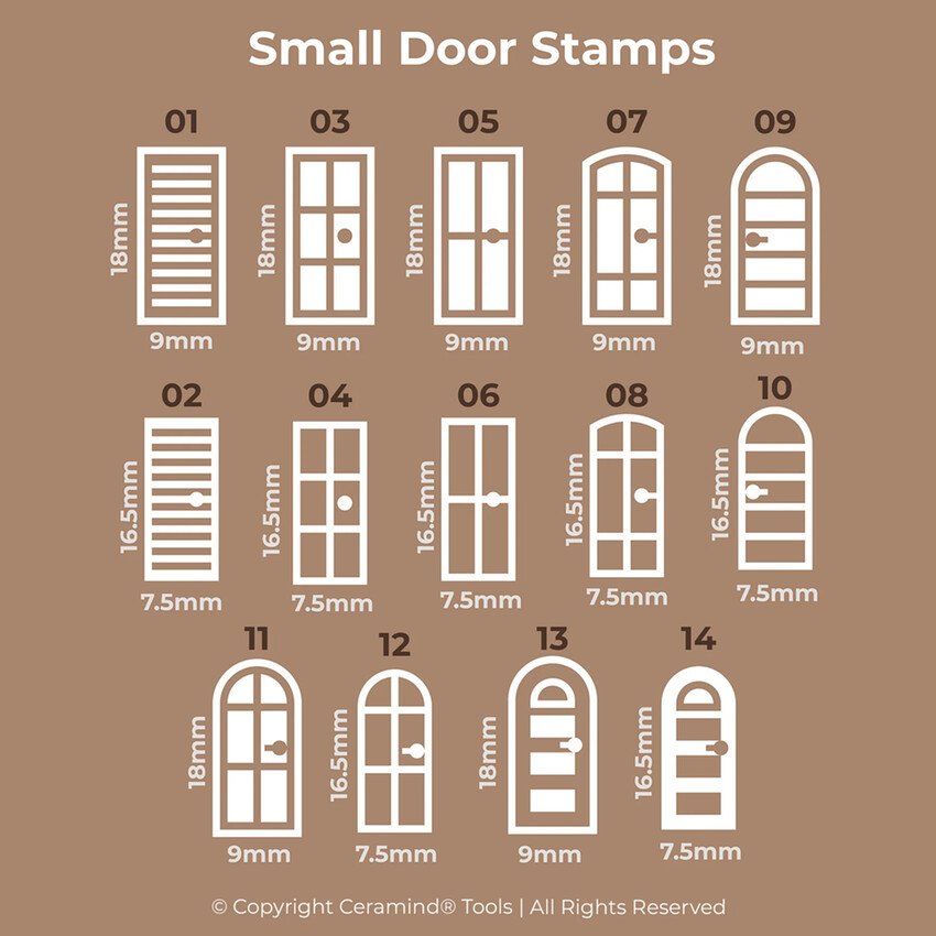 Photograph: Ceramind Stamp Set: Doors (Small) 18pc