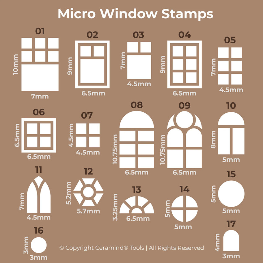 Photograph: Ceramind Stamp Set: Windows (Micro) 17pc