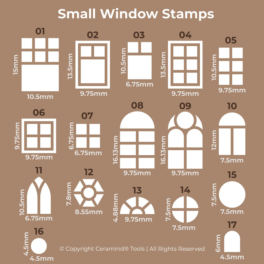 Photograph: Ceramind Stamp Set: Windows (Small) 17pc