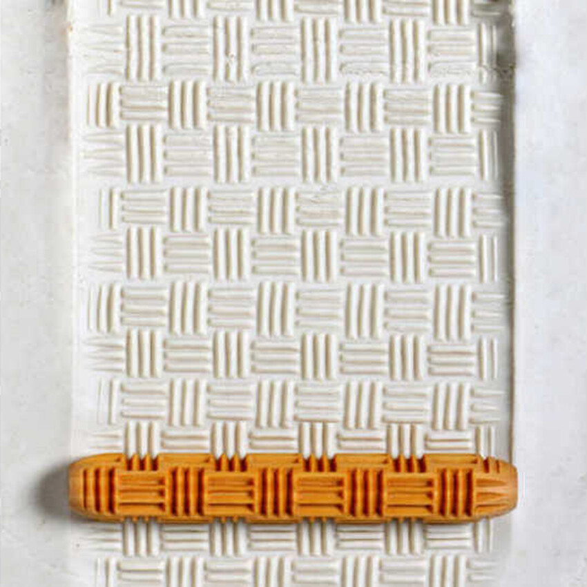 Photograph: MKM 10cm HandRoller Design 19. Basketweave 1.
