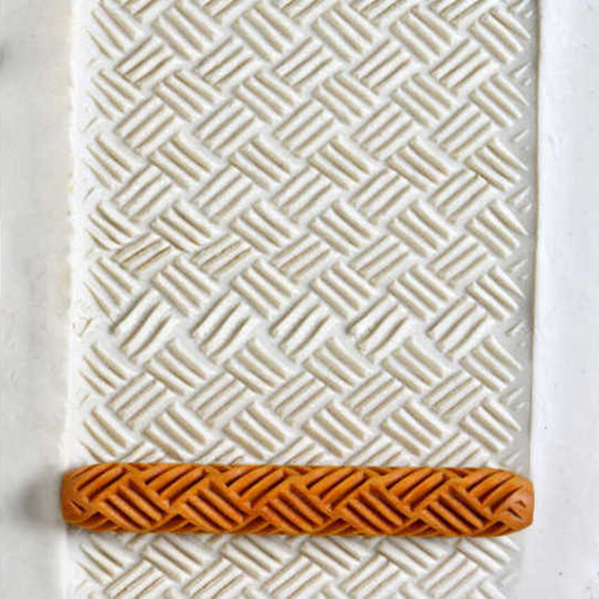Photograph: MKM 10cm HandRoller Design 23. Basketweave 2.