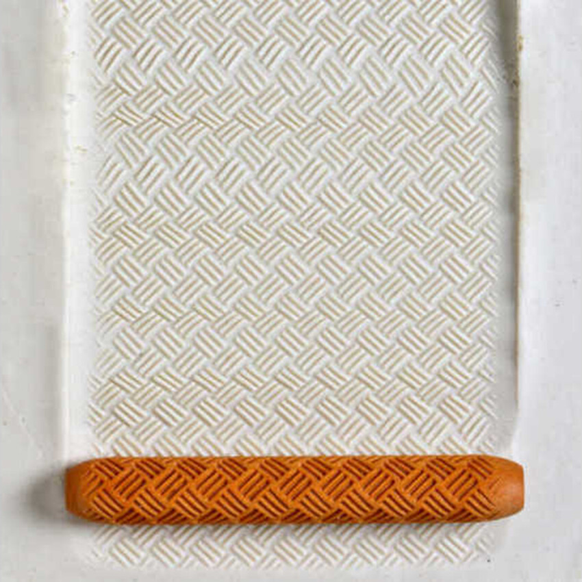 Photograph: MKM 10cm HandRoller Design 24. Fine Basketweave.