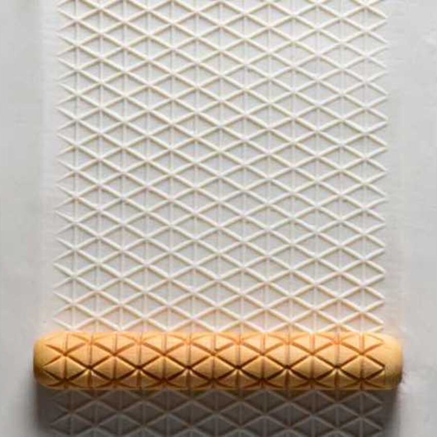 Photograph: MKM 10cm HandRoller Design 74. Triangle Pattern.