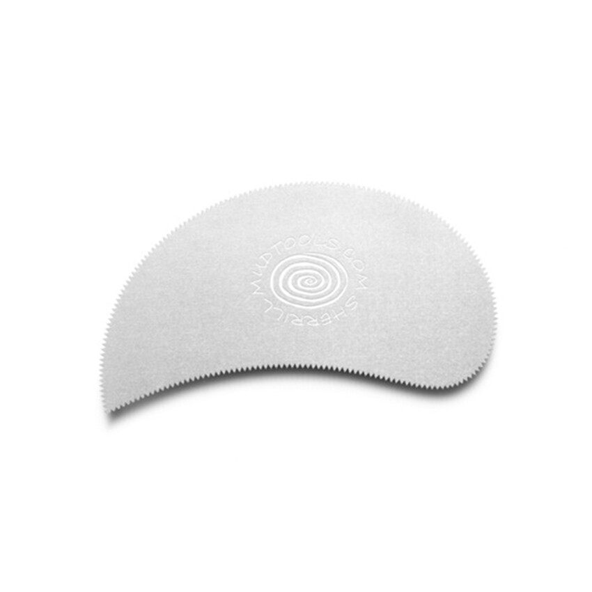 Photograph: Mudtools Paisley Scraper Stainless Rib (Serrated 18 Teeth Per Inch)