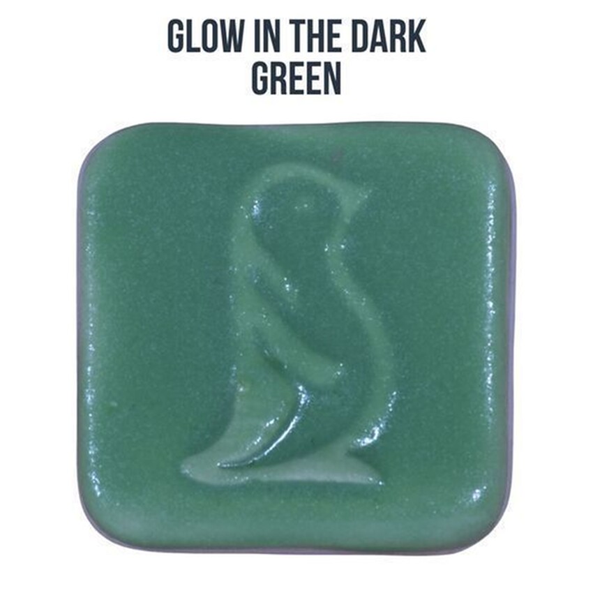 Photograph: Penguin Glow In The Dark ^06 Glaze: Green 118ml
