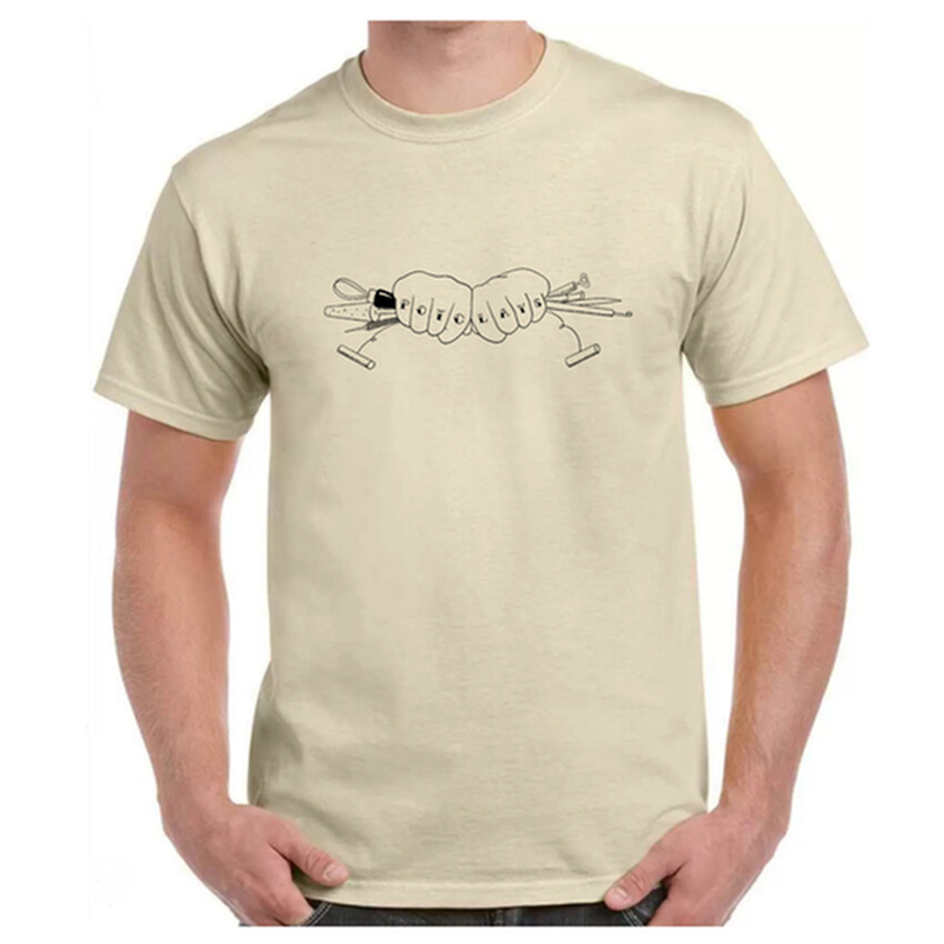 Photograph: Potclays X Scruffy Little Herbert Knuckles T-Shirt: Oatmeal XL