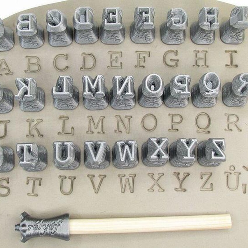 Photograph: Relyef Tools: Alphabet Uppercase 10mm - Courier
