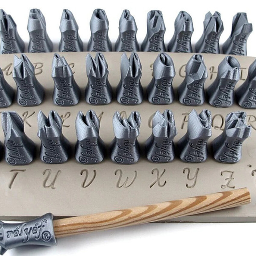 Photograph: Relyef Tools: Alphabet Uppercase 10mm - Script