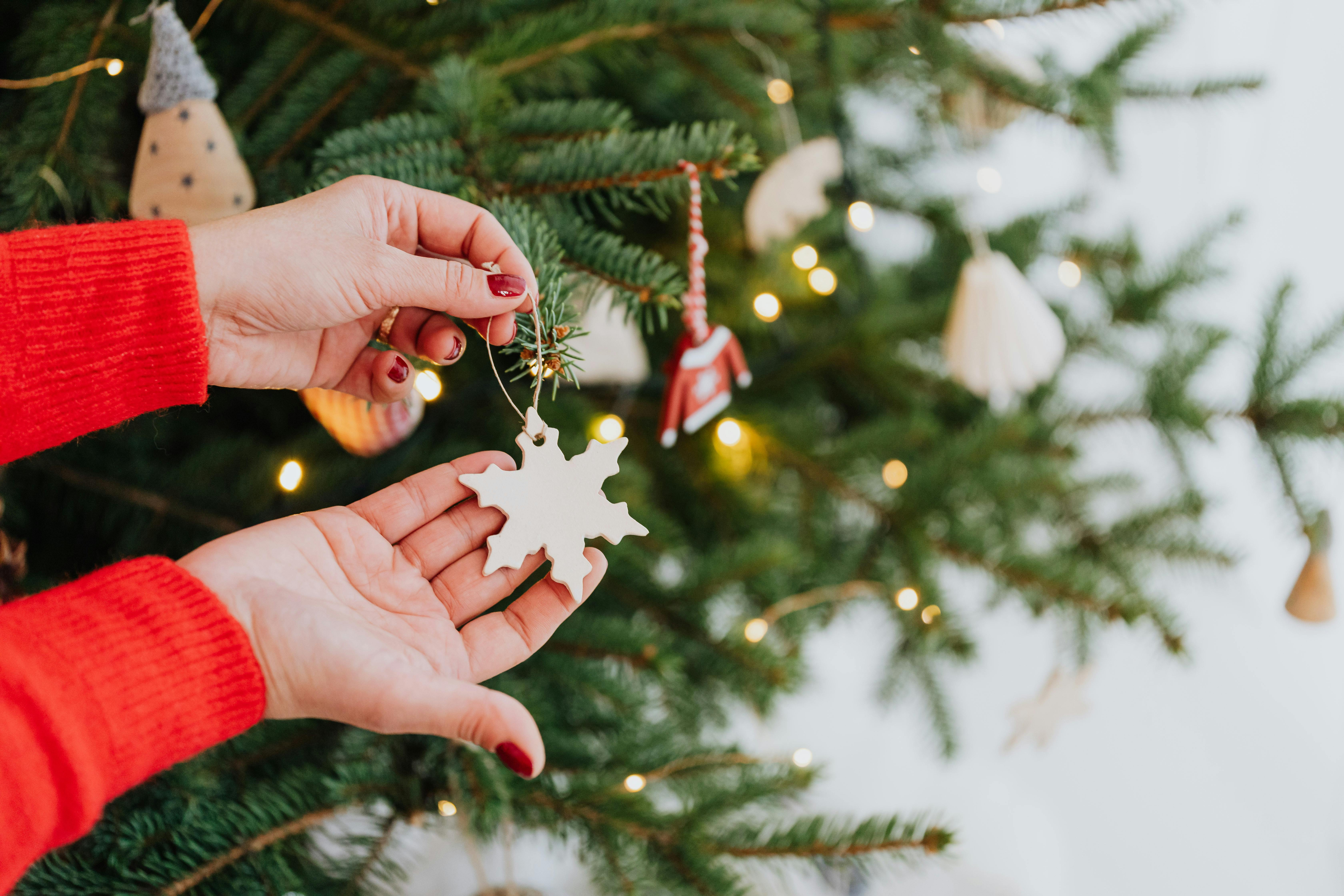 classic clay snowflake tree ornament