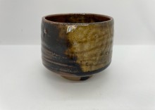 John Masterton: Reduction Fired Premium Buff with Tenmoku Glaze and sprinkled wood ash