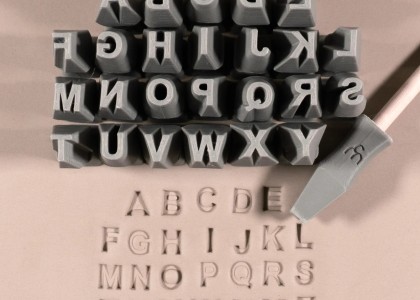 Ceramind Alphabet Letter Stamps [7mm] Arial Bold Caps