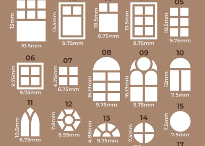 Ceramind Stamp Set: Windows (Small) 17pc