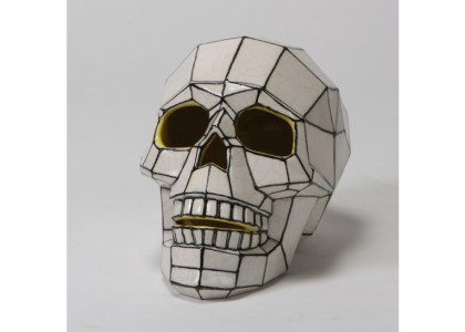 Faceted Skull by Mayco: 7.75 x 5 x 5.75H