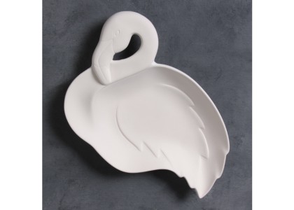 Frieda Flamingo Dish: 10 x 7 x 1.5H