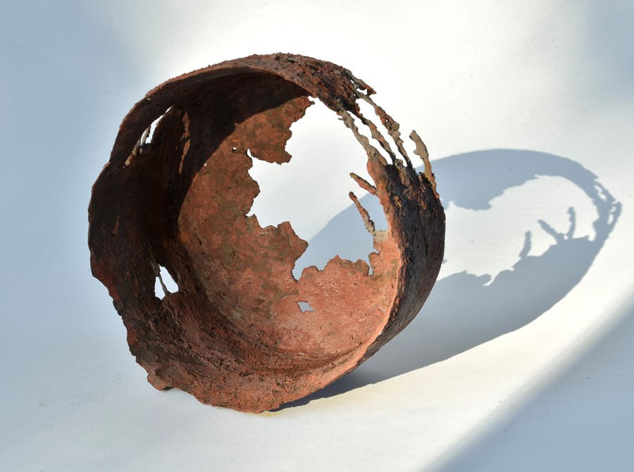 Made from Vulcan Black Stoneware Medium and Coarse and surface treated with numerous oxides and slips. Low-fired at 1020C to retain the desired fired colour.