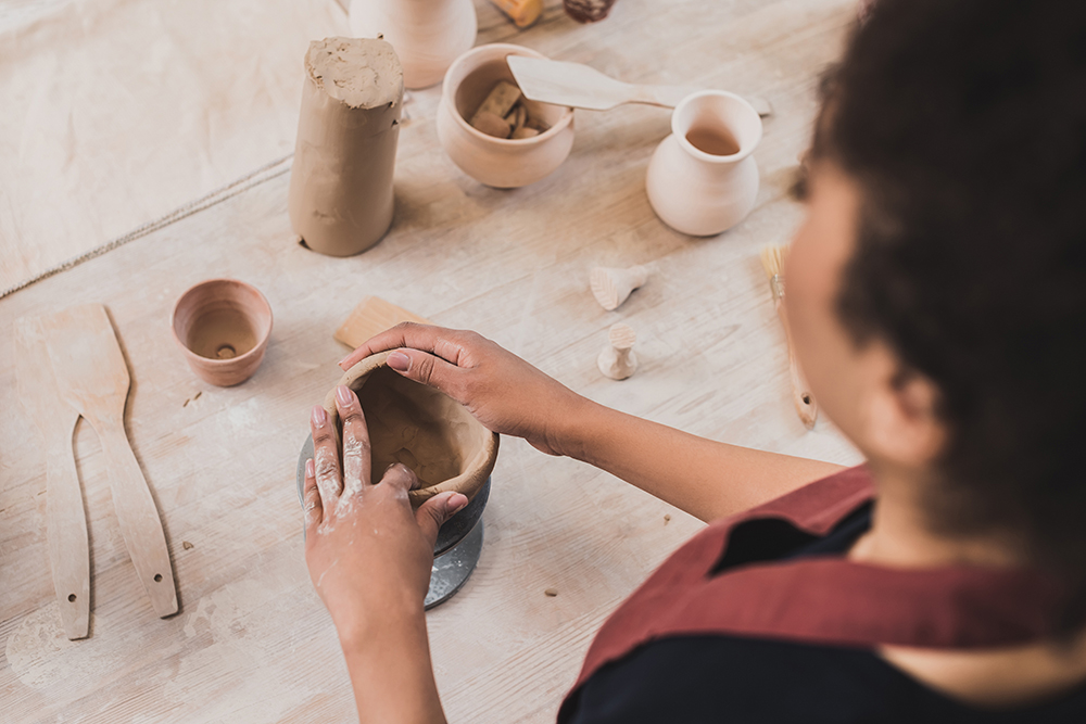 Shaping air dry clay